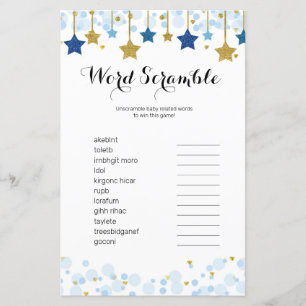 Twinkle Twinkle Wassercolor Word Scramble Game