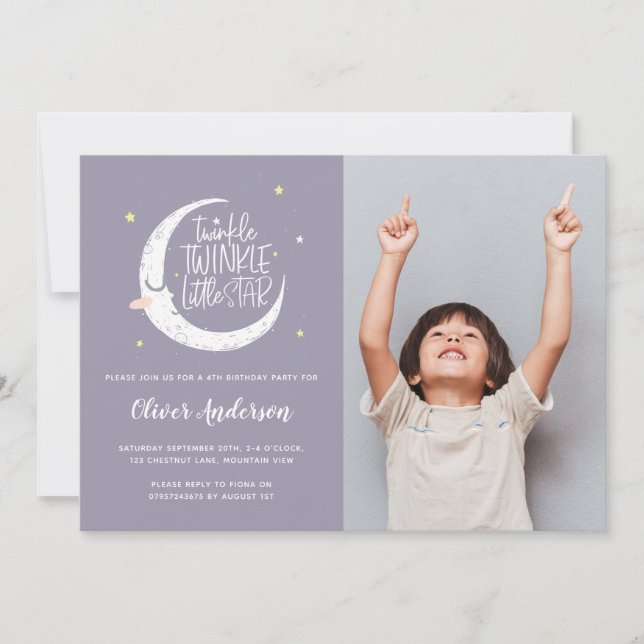 Twinkle, winzige kleine Stern Foto Geburtstagspart (Vorderseite)