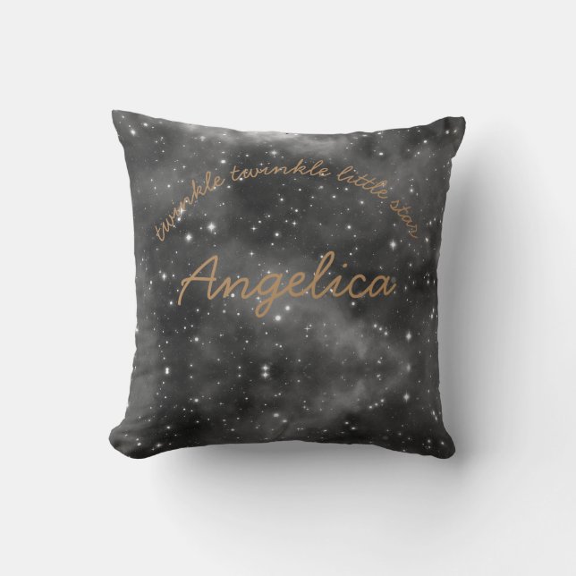 Twinkle winzige kleine Sterne Personalisiertes Pol Kissen (Vorderseite)