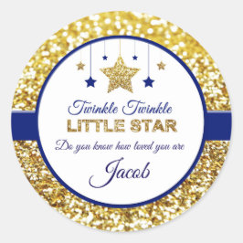 Twinkle winzige Stern-Sticker Runder Aufkleber