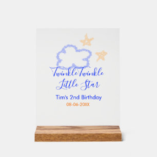 Twinkle winziger kleiner Star Geburtstag lila oran Acrylschild
