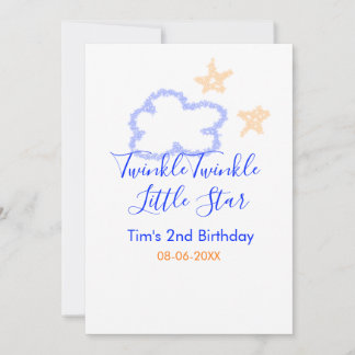 Twinkle winziger kleiner Star Geburtstag lila oran Einladung