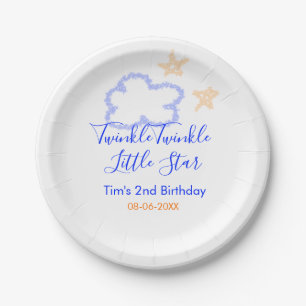 Twinkle winziger kleiner Star Geburtstag lila oran Pappteller
