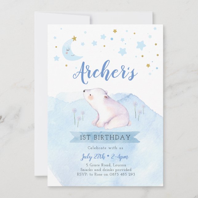 Twinkle winziger Stern erster Geburtstag Einladung (Vorderseite)