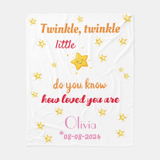Twinkle winziger Stern, Mädchen, Custom Kinderzimm Fleecedecke (Vorderseite)