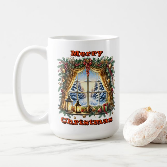 Twinkling Holiday Window Glow Kaffeetasse (Mit Donut)