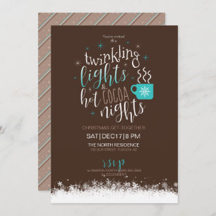 Twinkling Lights Hot Cocoa Nights ID593 Einladung