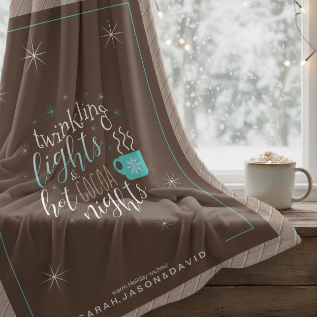 Twinkling Lights Hot Cocoa Nights ID593 Fleecedecke (Von Creator hochgeladen)