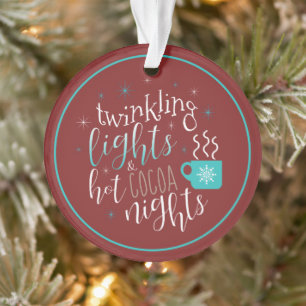 Twinkling Lights Hot Cocoa Nights ID593 Ornament