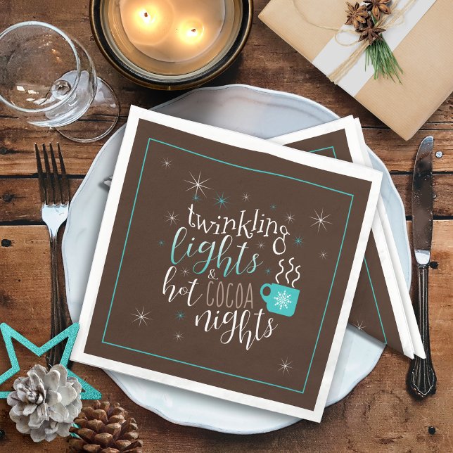 Twinkling Lights Hot Cocoa Nights ID593 Serviette (Von Creator hochgeladen)