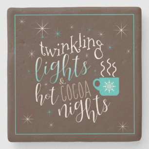 Twinkling Lights Hot Cocoa Nights ID593 Steinuntersetzer