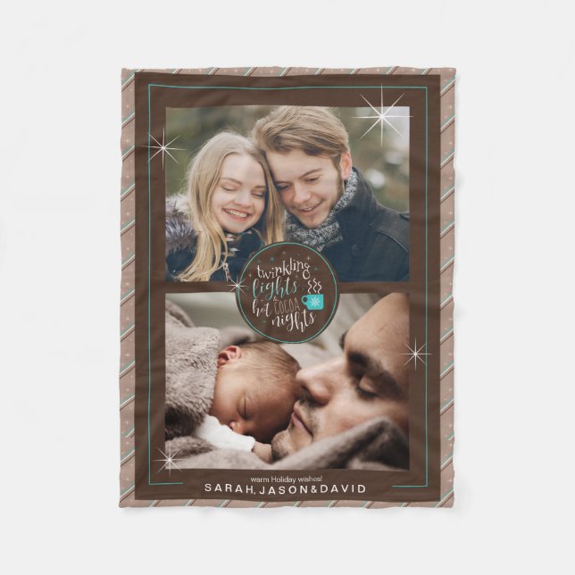 Twinkling Lights Hot Cocoa Nights Zwei Foto ID593 Fleecedecke (Vorderseite)