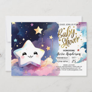 Twinkling Stardust Soiree Babydusche Einladung