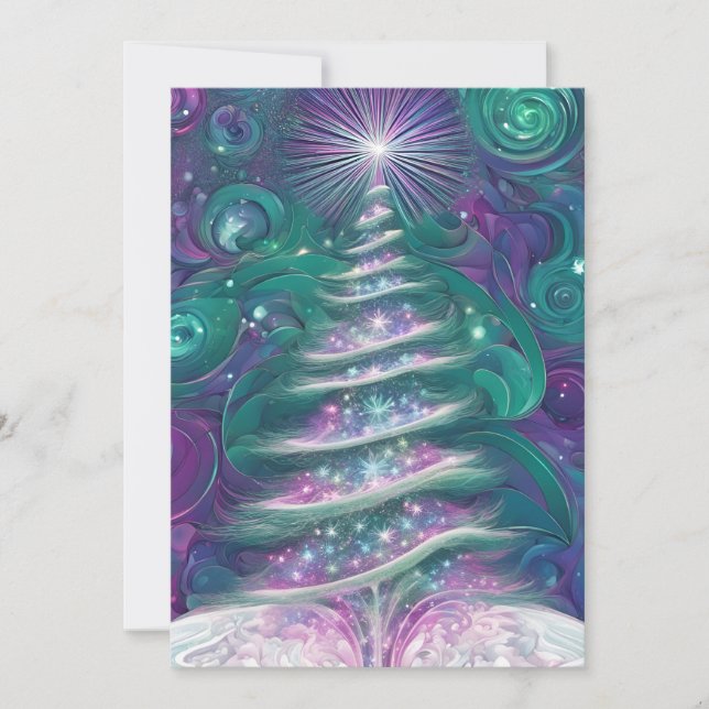 Twinkling Weihnachtsbaum Feiertagskarte (Vorderseite)