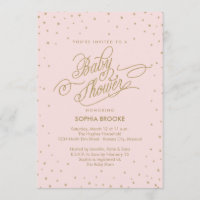 Twinkly Gold Stars Extravagant Pink Baby Dusche ei