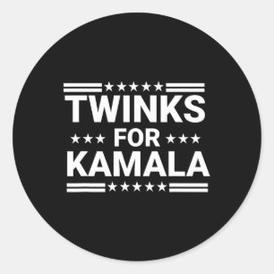 Twinks für Kamala Harris 1 Runder Aufkleber