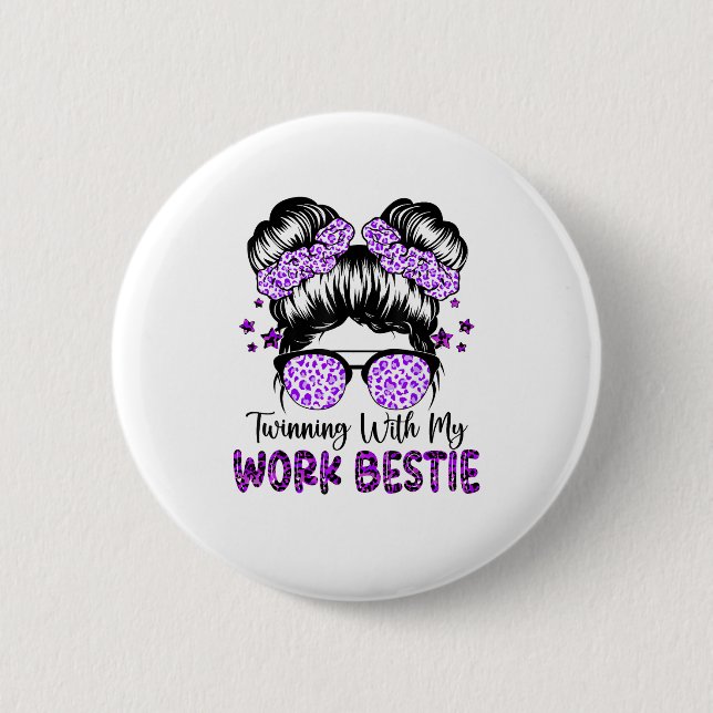 Twinning mit meiner Arbeit Bestie Beste Freundscha Button (Vorderseite)
