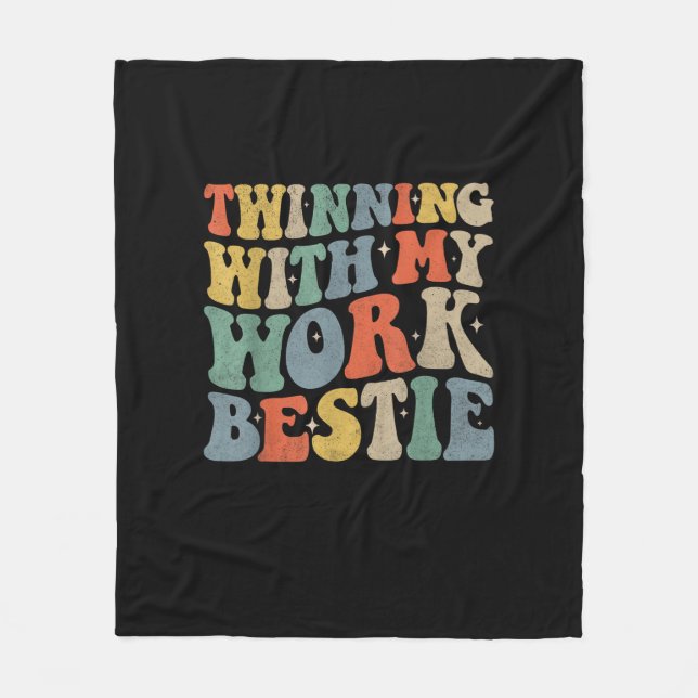 Twinning mit meiner Arbeit Bestie Spirit Week Best Fleecedecke (Vorderseite)