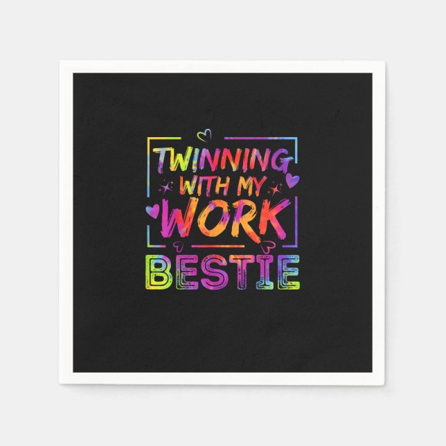 Twinning mit meiner Arbeit Bestie Spirit Week Best Serviette (Vorderseite)