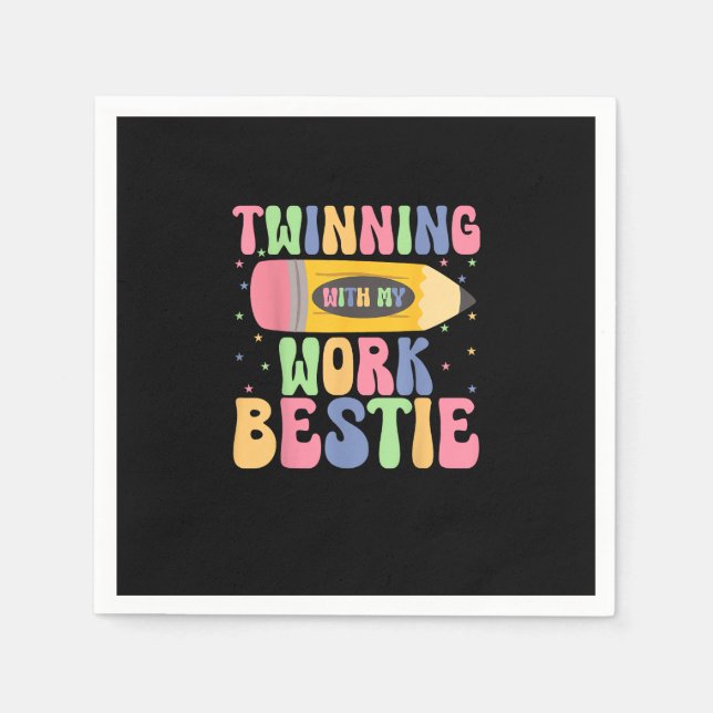 Twinning mit meiner Arbeit Bestie Spirit Week Best Serviette (Vorderseite)