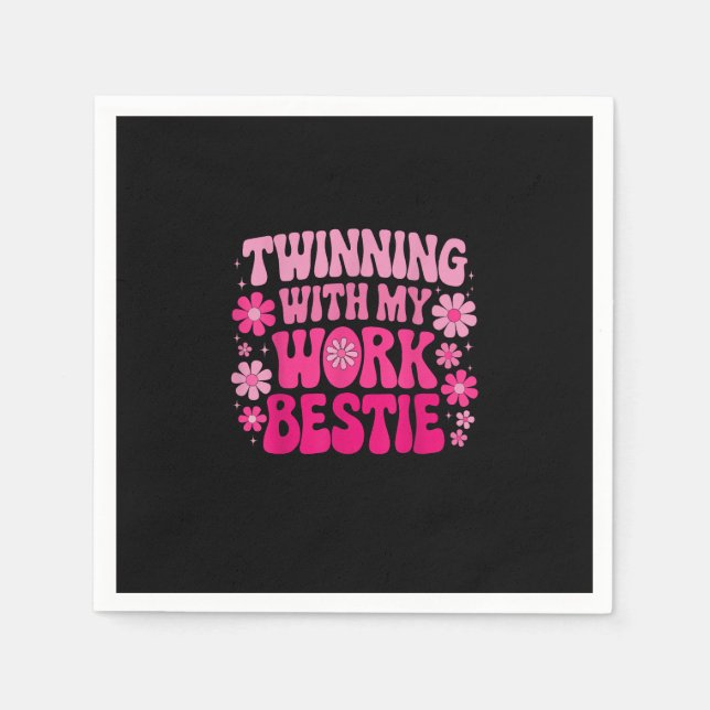 Twinning mit meiner Arbeitszeit Freunde Geist Woch Serviette (Vorderseite)