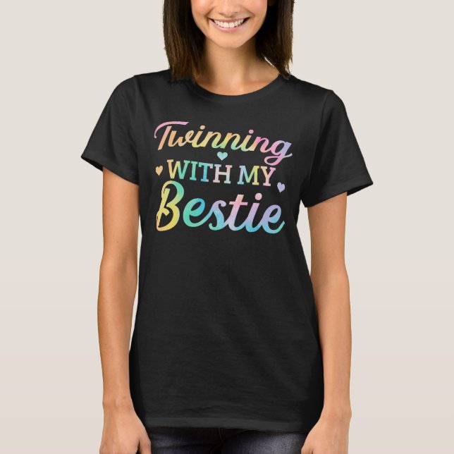 Twinning mit meiner Bestie Funny Matching Twins Da T-Shirt (Vorderseite)