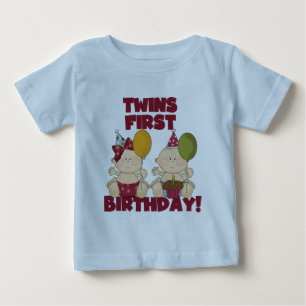 Twins 1. Geburtstag Junge/Mädchen T - Shirt und Ge