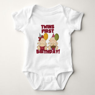 Twins 1. Geburtstag Junge/Mädchen T - Shirt und Ge