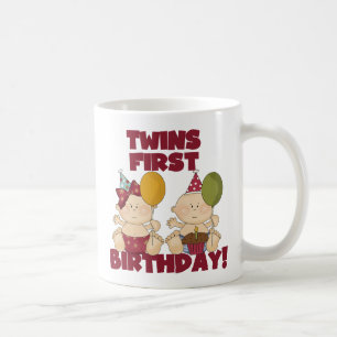 Twins 1. Geburtstag Junge/Mädchen T - Shirt und Ge Tasse