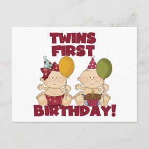 Twins 1st Birthday Boy/Girl T-shirts and Gifts Postkarte