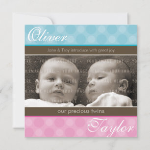 TWINS BABY ANKÜNDIGUNG: Harmonie 1SQ Ankündigung