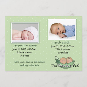 Twins Baby Announctions Cards Ankündigung