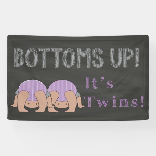 Twins Baby Duschbanner Banner (Horizontal)