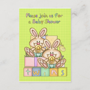 Twins Baby Dusche - Baby Duschkarte für Twins Einladung