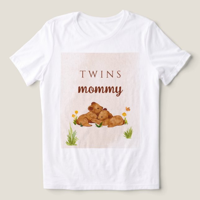Twins Baby Dusche geschlechtsneutraler Mami-T - Sh Tri-Blend Shirt (Design Vorderseite)