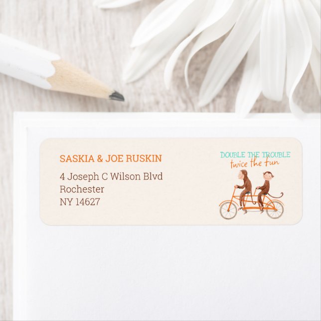 Twins Baby Dusche Niedlicher Affe Doppelstörung (Insitu)