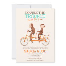 Twins Baby Dusche Niedlicher Affe Doppelstörung