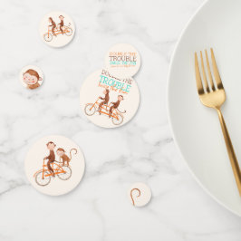 Twins Baby Dusche Niedlicher Affe Doppelstörung Konfetti