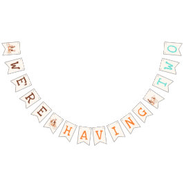 Twins Baby Dusche Niedlicher Affe Doppelstörung Wimpelkette