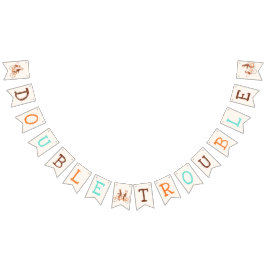 Twins Baby Dusche Niedlicher Affe Doppelstörung Wimpelkette