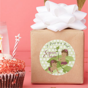 Twins Baby Dusche oder 1. Geburtstag Party Sticker