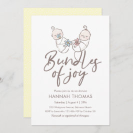 Twins Baby Shower Einladung Junge und Mädchen