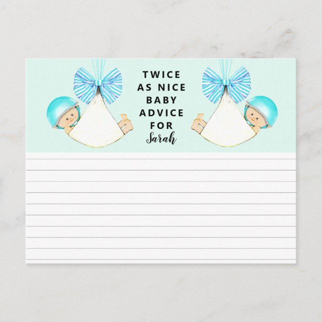 Twins Baby Shower Game Postkarte (Vorderseite)