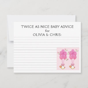 Twins Baby Shower Ideas Hinweiskarte