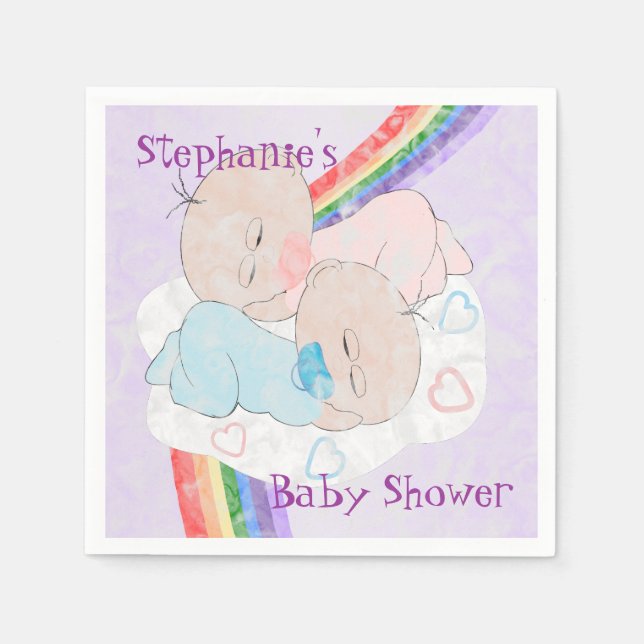 Twins Baby Shower Serviette (Vorderseite)
