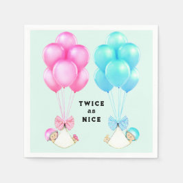 Twins Baby Shower Serviette
