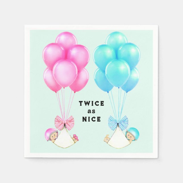 Twins Baby Shower Serviette (Vorderseite)