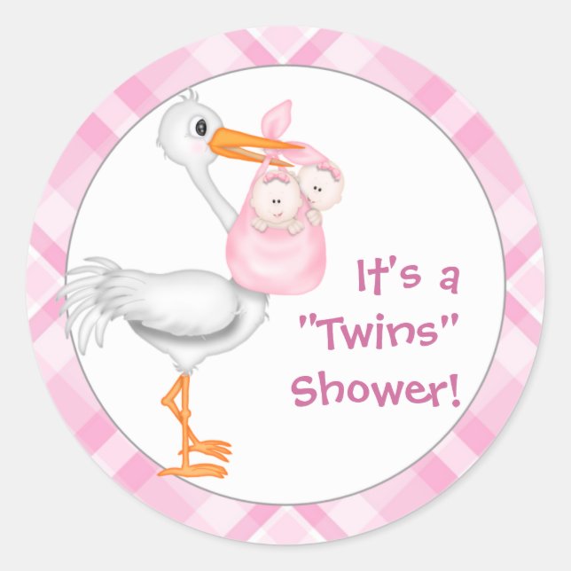 Twins Baby Shower Stickers (Vorderseite)