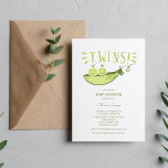 Twins Baby Shower Two Peas in a Pod Einladung<br><div class="desc">Niedliche Erbsen in einem Pod-Design-Zwillinge Baby Dusche Einladung,  laden ihre Freunde und Familie,  die Mutter zu duschen!</div>