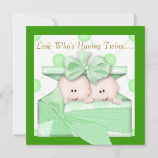 TWINS BABY SHOWING INVITATION GIRL ODER BOY EINLADUNG
